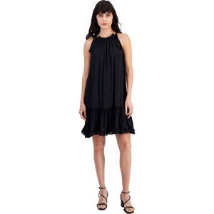Robbie Bee Womens Ruffled A-line Dress, Black, NWT